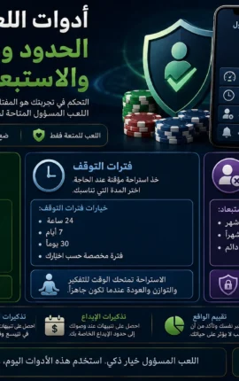 أدوات اللعب المسؤول: الحدود وفترات التوقف والاستبعاد الذاتي