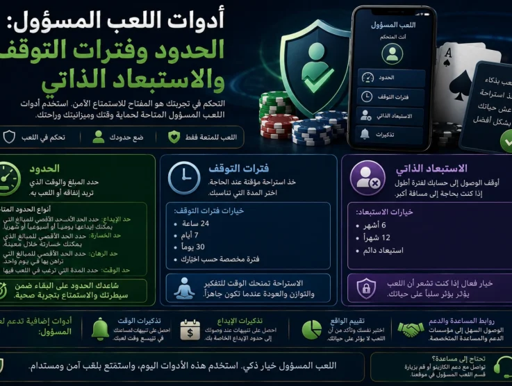 أدوات اللعب المسؤول: الحدود وفترات التوقف والاستبعاد الذاتي