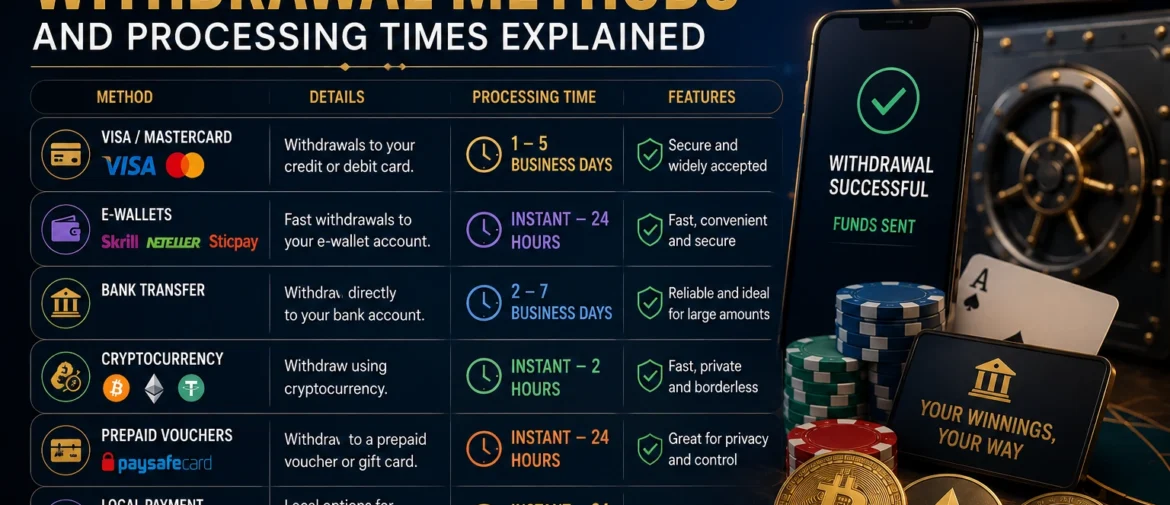Casino Withdrawal Methods and Processing Times Explained