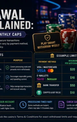 Casino Withdrawal Limits Explained: Minimum, Daily and Monthly Caps