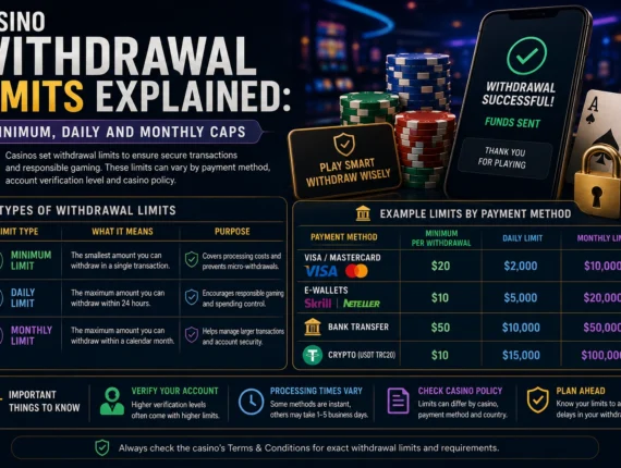 Casino Withdrawal Limits Explained: Minimum, Daily and Monthly Caps