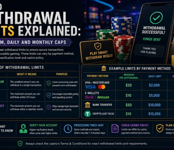 Casino Withdrawal Limits Explained: Minimum, Daily and Monthly Caps